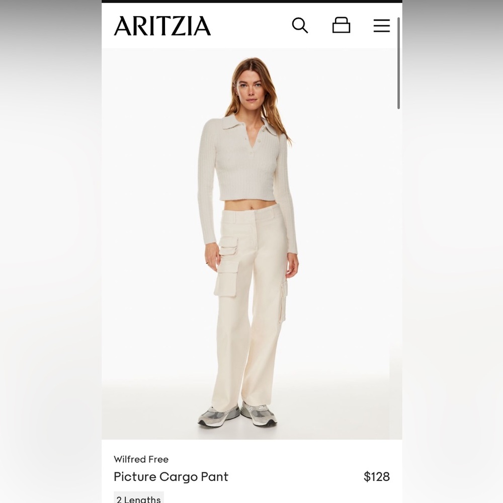Aritzia Wilfred Free Cargo pants. Worn twice, lost weight and they don’t fit